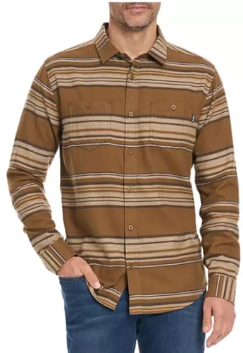 Hurley Herren Portland Flanell Langarm, Bronzierte Streifen, Mittel von Hurley