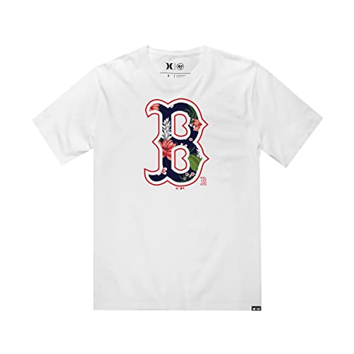 Hurley Herren T-Shirt aus Baumwolle ~ Boston Red Sox weiß von Hurley