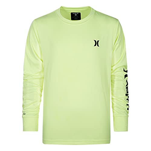 Hurley Jungen Long Sleeve UPF 50+ Rash Guard Swim T-Shirt, Volt Glow Heather, 4 von Hurley