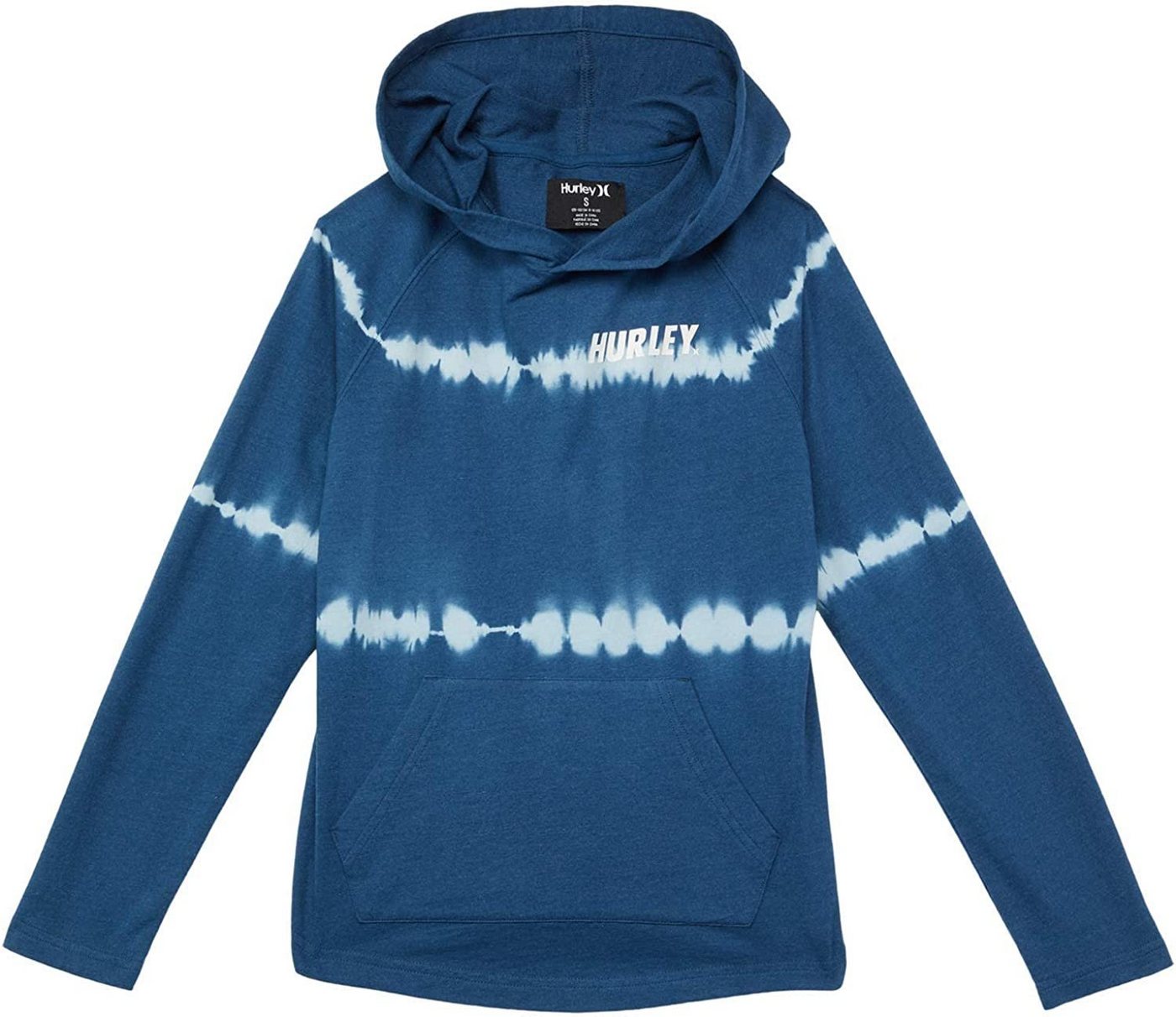 Hurley Kapuzenpullover Hrlb Tie Dye Sweatshirt Kapuzenpulli in blue mit Siebdruck Gr.M (11 Jahre) von Hurley