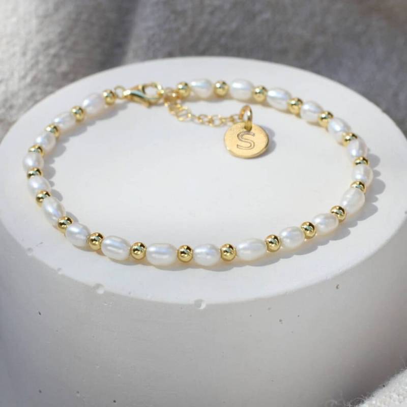 18 Karat Vergoldetes Oder Silber Und Perlenperlenarmband Silber - Oder Goldperlen-Armband Brautjungfer Armband von Hurleyburleygifts