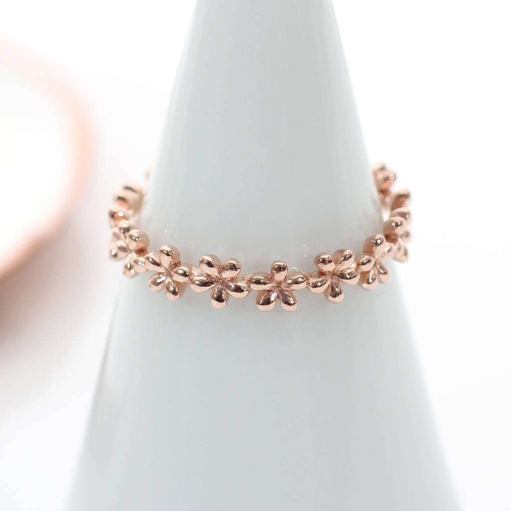 18 Karat Rosegold Plattiert Band Der Blumen Ring von Hurleyburleygifts