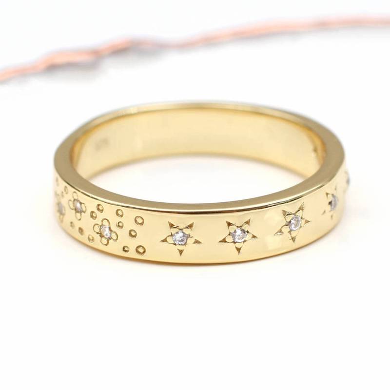 Gold Oder Silber Crystal Constellation Ring von Hurleyburleygifts
