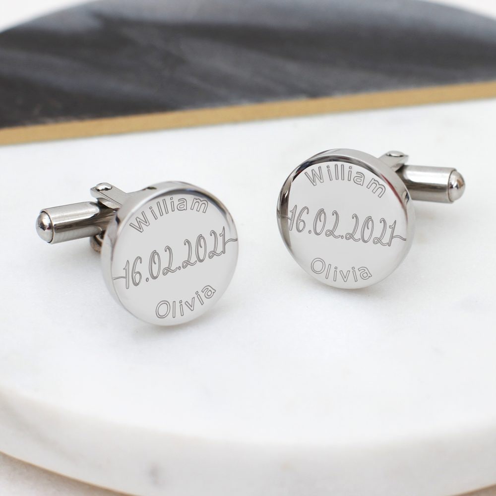 Personalisierte Hochzeit Tag Manschettenknöpfe von Hurleyburleygifts