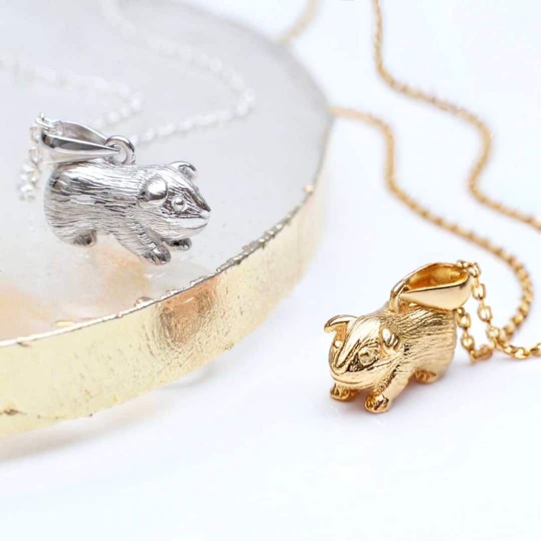 Personalisierte Silber Oder Gold Meerschweinchen Halskette Tierschmuck von Hurleyburleygifts