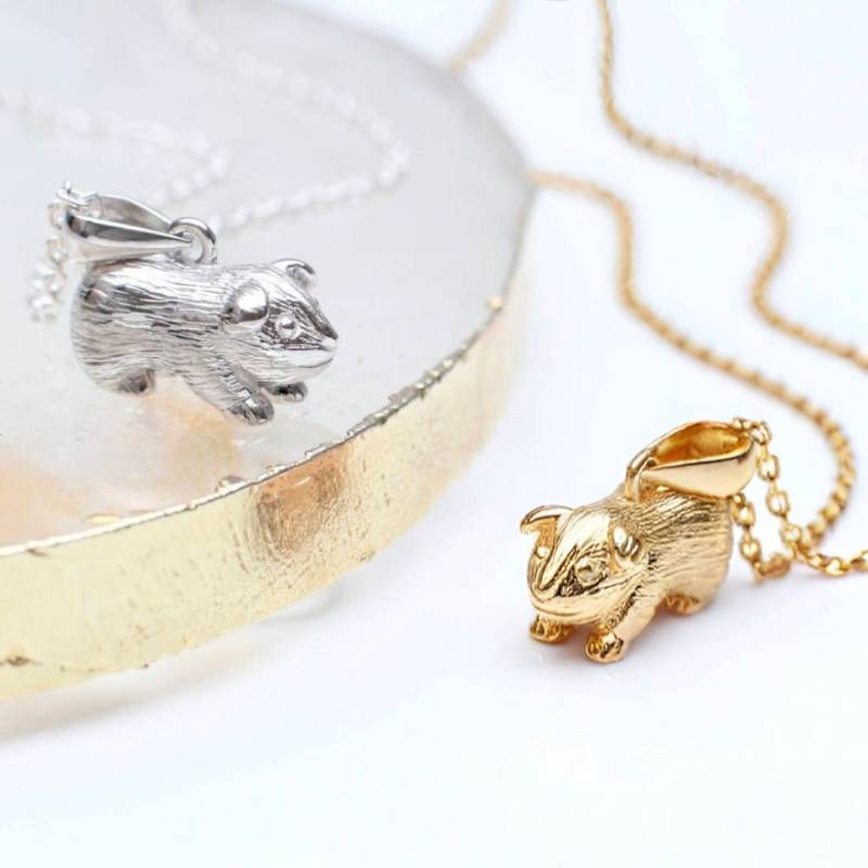 Personalisierte Silber Oder Gold Meerschweinchen Halskette Tierschmuck von Hurleyburleygifts