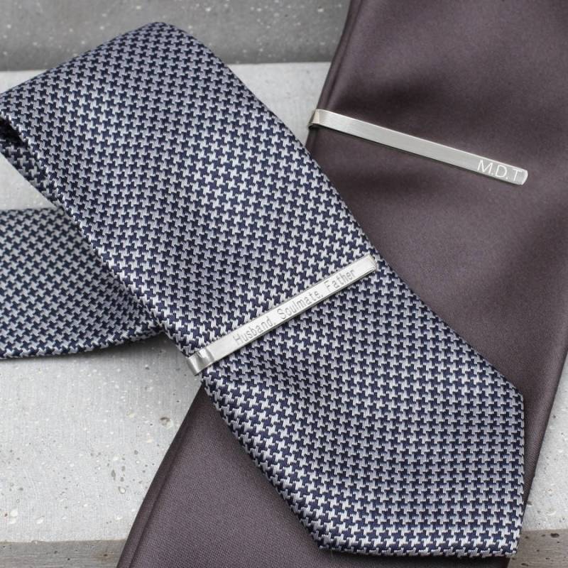 Personalisierte Sterling Silber Krawattenklammer von Hurleyburleygifts