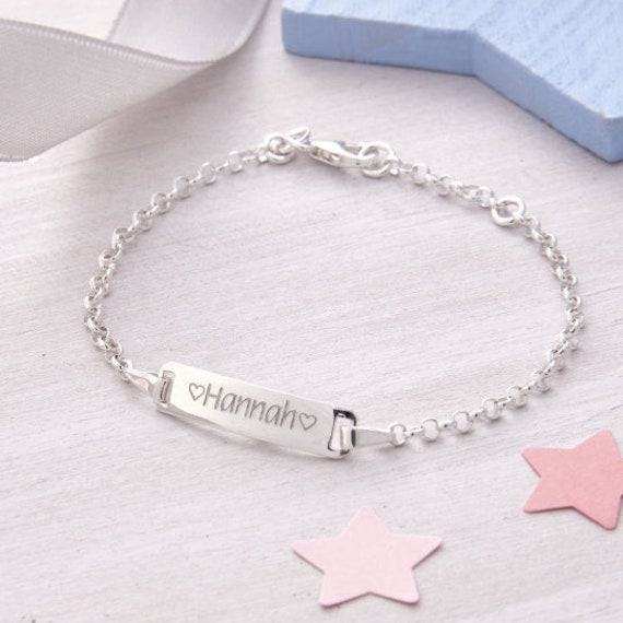 Personalisiertes Silber Taufarmband Taufe Konfirmation von Hurleyburleygifts