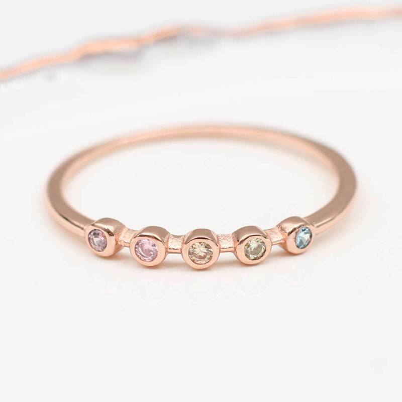 Rose Gold Regenbogen Kristall Ring von Hurleyburleygifts
