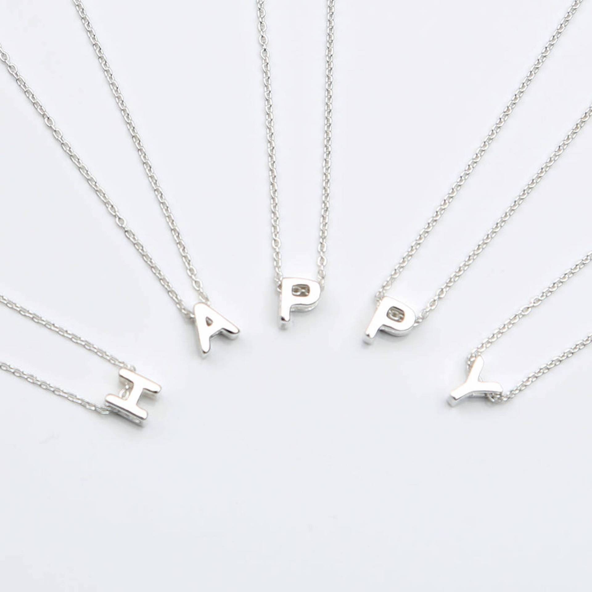 Silber Mini Floating Initial Halskette von Hurleyburleygifts