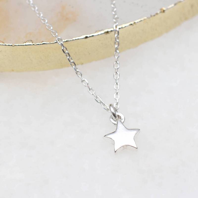 Sterling Silber Kleine Stern Halskette von Hurleyburleygifts
