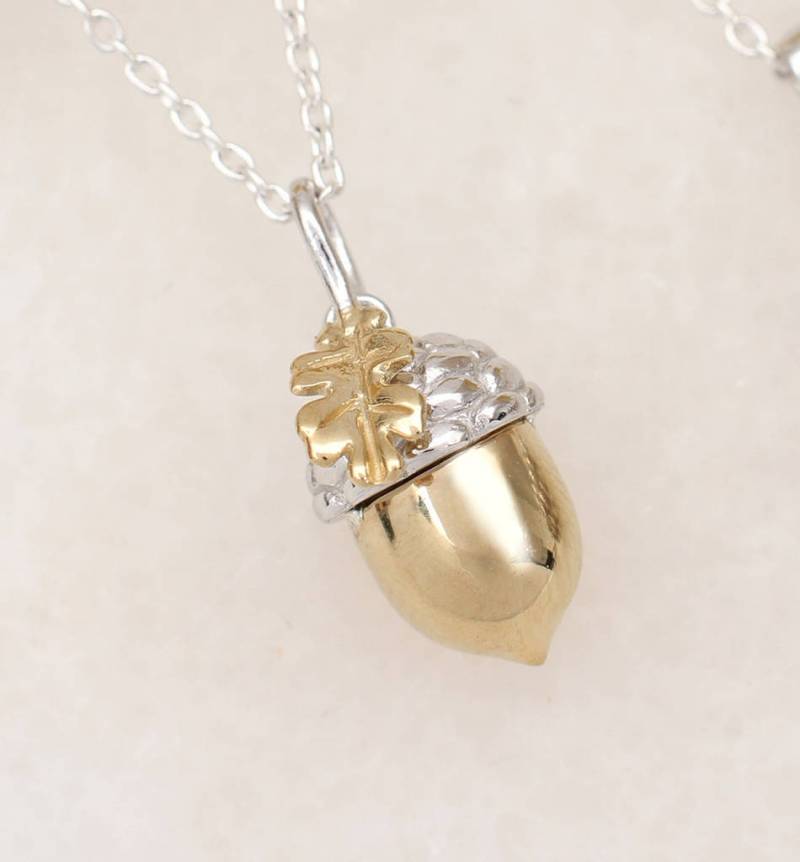 Vergoldete & Silber Personalisierte Eichel Halskette von Hurleyburleygifts