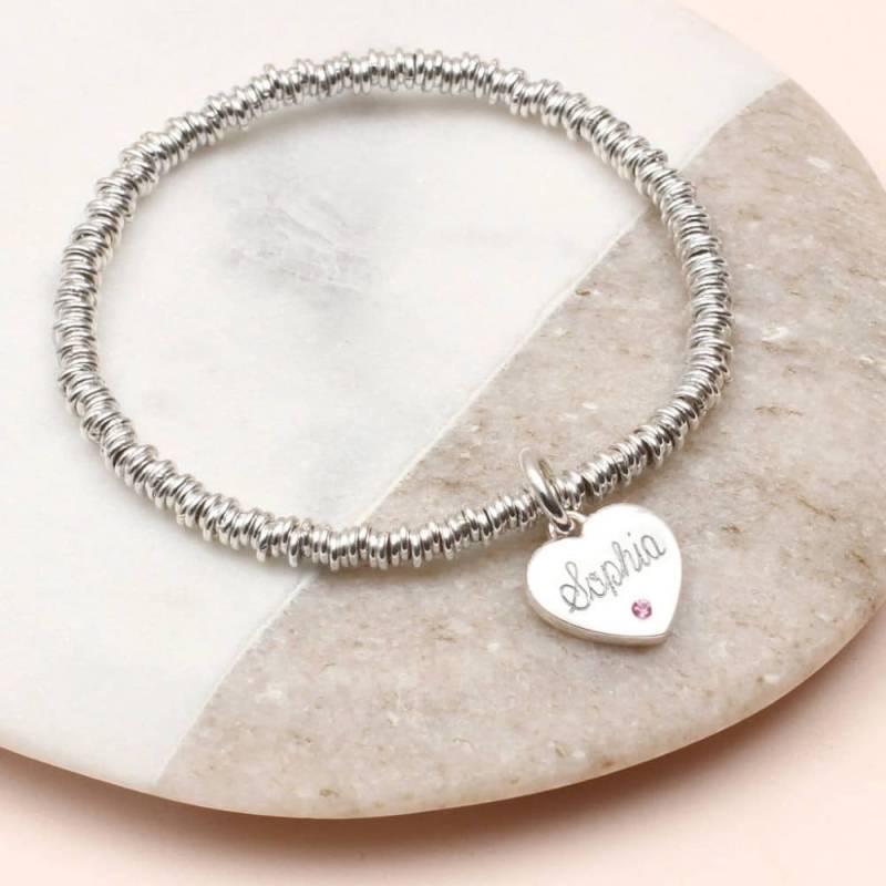sterling Silber Personalisierte Geburtsstein Bettelarmband Geburtstag Schmuck von Hurleyburleygifts