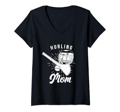 Damen Hurling Helm Torwart Camogie Sliotar T-Shirt mit V-Ausschnitt Damen Hurling Helm Torwart Camogie Sliotar T-Shirt mit V-Ausschnitt von Hurling Irish Ireland camogie helmet
