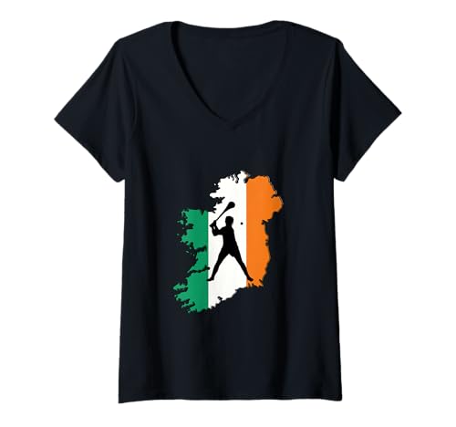 Damen Irisches Dublin Hurling T-Shirt mit V-Ausschnitt Damen Irisches Dublin Hurling T-Shirt mit V-Ausschnitt von Hurling Stick And Ball Apparel
