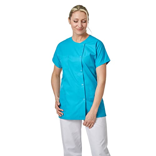 Hurry Jump - Medizinische Mantel Damen Laborkittel Arztkittel Kasack Damen Krankenschwester Kittel Damen Kurzarm mit Knöpfen und Taschen, Türkis, XXL Hurry Jump - Medizinische Mantel Damen Laborkittel Arztkittel Kasack Damen Krankenschwester Kittel Damen Kurzarm mit Knöpfen und Taschen, Türkis, XXL von Hurry Jump