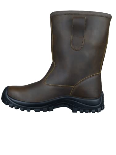 Hurry Jump Wasserdichte Stiefel Herren Arbeitsstiefel Herren Schuhe Zehen & Sohle Perforation Resistent Kälteisolierung - Leder braun - 45 von Hurry Jump