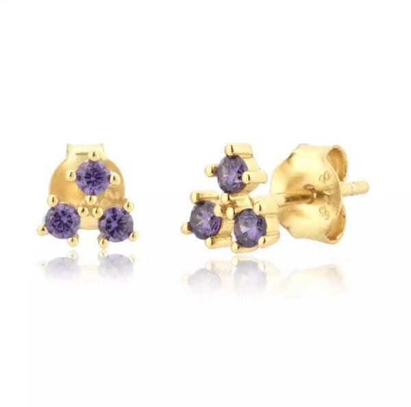 Hurtig Lane Vistosa Trio Gold Earrings - Ohrringe von Hurtig Lane