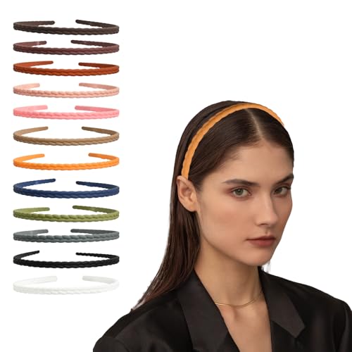 12 StüCk Haarreifen Set Damen, Haarreifen Damen, 6 Mm Haarreif DüNn, Plastik Haarband, Rutschfestes Stirnband Mit Anti-Rutsch ZäHne FüR MäDchen Damen von Husalsea