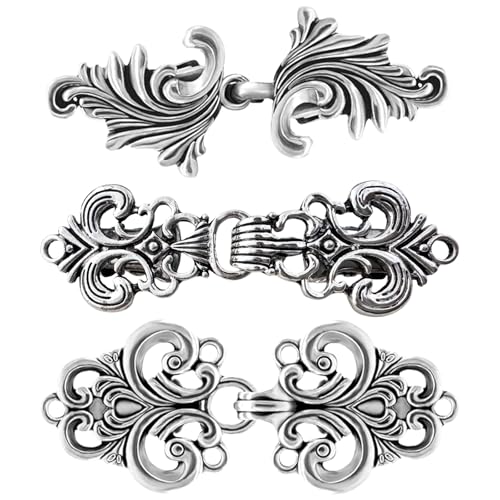 3 StüCk Broschen FüR Kleidung Clips füR Kleidung Pullover Kleider Ponchos Schals Jacken MäNtel Cardigan Clip füR MäDchen Frauen Silber von Husalsea