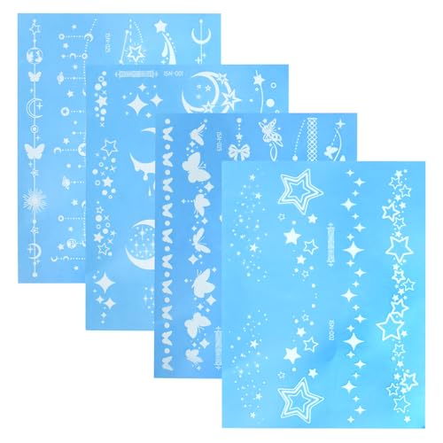 4er-Pack TemporäRe Tattoos, Erwachsene Leuchtende, TemporäRe Fake-Tattoos FüR Erwachsene Und Kinder von Husalsea