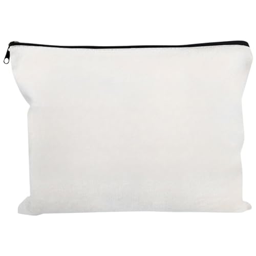 Husalsea Canvas Federmäppchen Damen Kosmetiktasche, Tragbare Make-up Aufbewahrungstasche für Reisen und Geschenke, Doppelseitiger Musikliebhaber-Druck, Weiß, 22.5x18.5cm von Husalsea