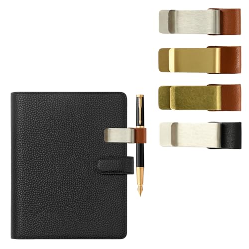 Husalsea Retro Messing Stiftehalter Notizbuch, Robuste Stiftschlaufe selbstklebend für Notizbücher und Planer, Praktischer Pen Loop Stifthalter für Journal und Organizer (Stil 1) von Husalsea
