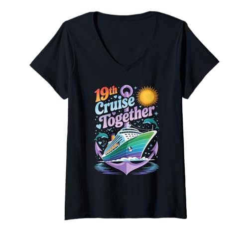 Damen 19. Kreuzfahrt Zusammen Lustige Kreuzfahrt für Paare T-Shirt mit V-Ausschnitt Damen 19. Kreuzfahrt Zusammen Lustige Kreuzfahrt für Paare T-Shirt mit V-Ausschnitt von Husband And Wife Cruising Team