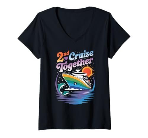 Damen 2. Kreuzfahrt Zusammen Lustige Kreuzfahrt für Paare T-Shirt mit V-Ausschnitt Damen 2. Kreuzfahrt Zusammen Lustige Kreuzfahrt für Paare T-Shirt mit V-Ausschnitt von Husband And Wife Cruising Team
