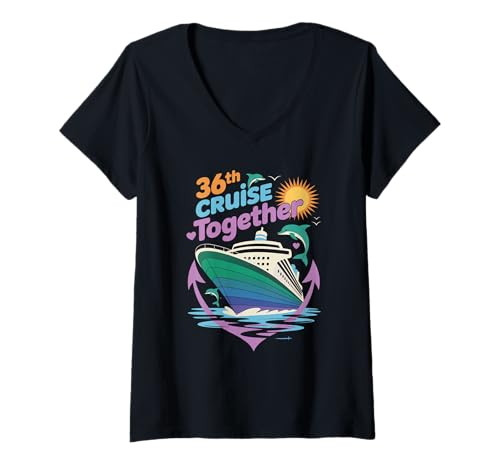 Damen 36. Kreuzfahrt zusammen Lustige Kreuzfahrt für Paare T-Shirt mit V-Ausschnitt Damen 36. Kreuzfahrt zusammen Lustige Kreuzfahrt für Paare T-Shirt mit V-Ausschnitt von Husband And Wife Cruising Team