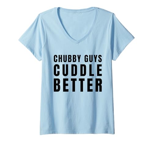 Damen Lustige mollige Jungs kuscheln mit besserem Ehemann, Freund, Humor T-Shirt mit V-Ausschnitt Damen Lustige mollige Jungs kuscheln mit besserem Ehemann, Freund, Humor T-Shirt mit V-Ausschnitt von Husband Boyfriend Humor