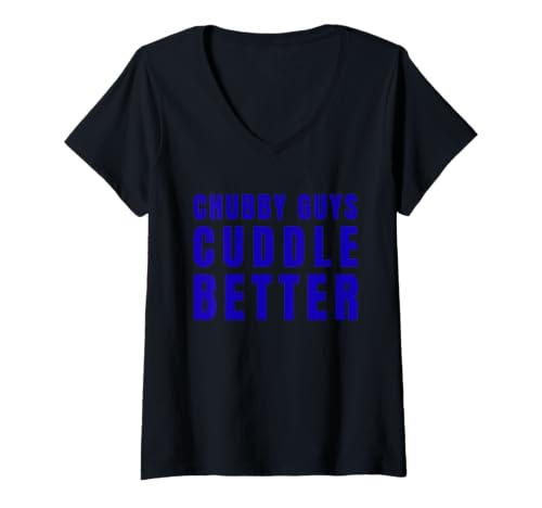 Damen Lustige mollige Jungs kuscheln mit besserem Ehemann, Freund, Humor T-Shirt mit V-Ausschnitt Damen Lustige mollige Jungs kuscheln mit besserem Ehemann, Freund, Humor T-Shirt mit V-Ausschnitt von Husband Boyfriend Humor