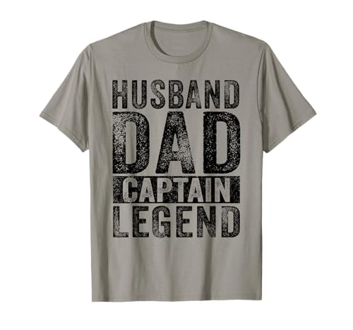 Herren Kapitän Legende Kappe Vatertag Distressed T-Shirt Herren Kapitän Legende Kappe Vatertag Distressed T-Shirt von Husband Dad Captain Legend