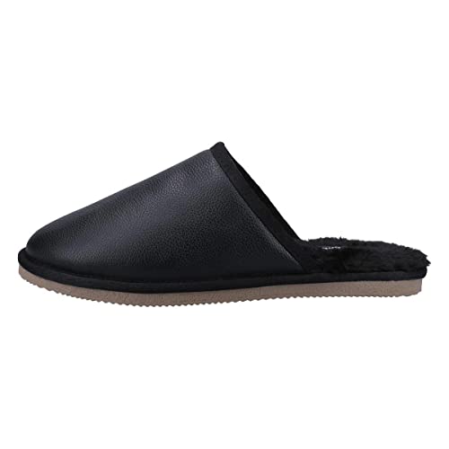 Hush Puppies Herren Coady Slipper aus Leder Hausschuh, Schwarz, 42 EU von Hush Puppies