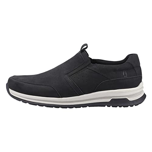 Hush Puppies Herren Cole Slip on Sneaker, schwarzes Nubukleder, 39.5 EU von Hush Puppies