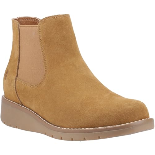 Hush Puppies Leonie Suede Damen Tan Flat Chelsea Boots, hautfarben, 38 EU von Hush Puppies