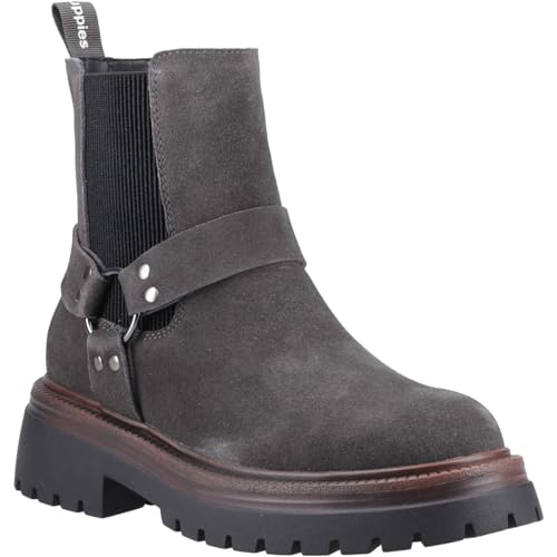 Hush Puppies Raye Suede Damen Charcoal Flat Chelsea Boots, anthrazit, 37 EU von Hush Puppies