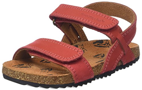 Hush Puppies Jungen Unisex Kinder BOEME Peeptoe Sandalen, rot, 24 EU von Hush Puppies