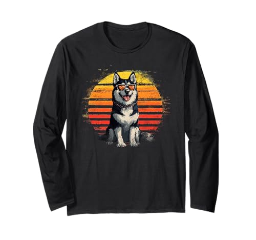 Husky Dad Hundeliebhaber Männer Frauen Vintage Vatertag Langarmshirt Husky Dad Hundeliebhaber Männer Frauen Vintage Vatertag Langarmshirt von Husky Dad Dog Vintage Sunset Husky Dad