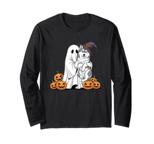 Lustiger Geist Husky Kürbis Halloween Kinder Herren Damen Langarmshirt Lustiger Geist Husky Kürbis Halloween Kinder Herren Damen Langarmshirt von Husky Lovers Cute Halloween Outfits for Boy Girl