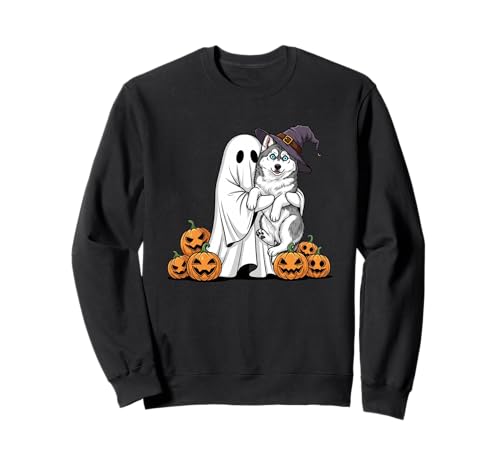 Lustiger Geist Husky Kürbis Halloween Kinder Herren Damen Sweatshirt Lustiger Geist Husky Kürbis Halloween Kinder Herren Damen Sweatshirt von Husky Lovers Cute Halloween Outfits for Boy Girl