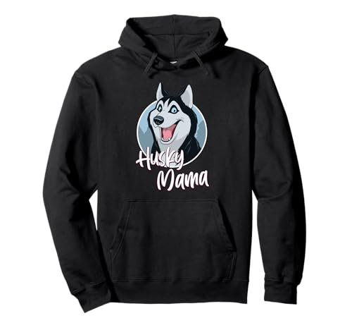 Husky Mama mit Comic Zeichnung - Damen Pullover Hoodie von Husky Motive & Geschenke