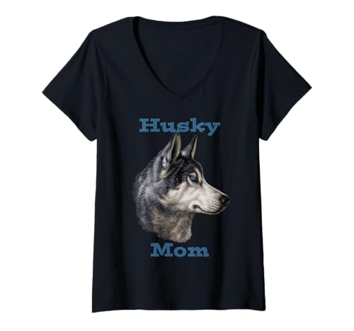 Damen Husky Mama T-Shirt mit V-Ausschnitt Damen Husky Mama T-Shirt mit V-Ausschnitt von Husky Stuff