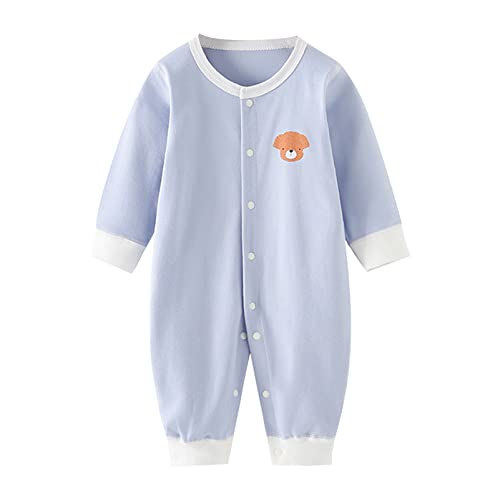 Husmeu Baby Mädchen Junge Kleidung Strampler Body Onesies Jumpsuit lange Ärmel für neugeborenes Baby Kleinkind 3-6 Monate 66 blau unisex von Husmeu