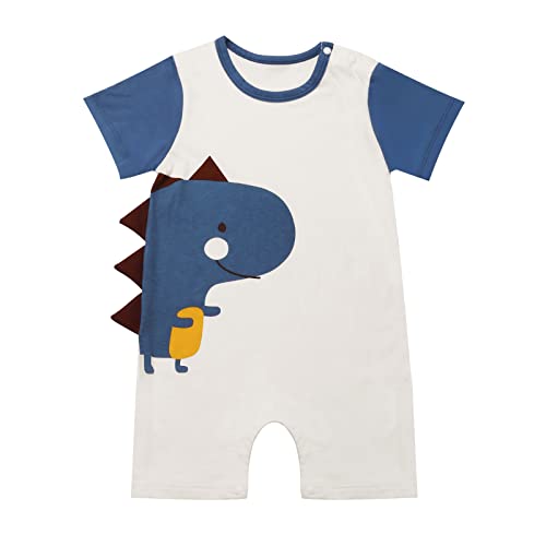 Husmeu Baby Mädchen Junge Kleidung Strampler Body Onesies Jumpsuit lange Ärmel für neugeborenes Baby Kleinkind 6-9 Monate 73 blue dinosaurier unisex Baby von Husmeu