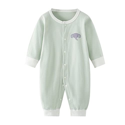 Husmeu Baby Mädchen Junge Kleidung Strampler Body Onesies Jumpsuit lange Ärmel für neugeborenes Baby Kleinkind 6-9 Monate 73 grün unisex von Husmeu