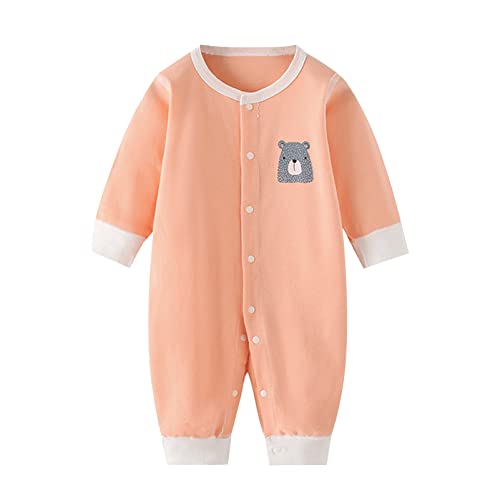 Husmeu Baby Mädchen Junge Kleidung Strampler Body Onesies Jumpsuit lange Ärmel für neugeborenes Baby Kleinkind 9-12 Monate 80 orange unisex Baby von Husmeu