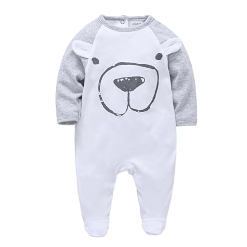 Husmeu Babykleidung Neugeborenes Strampler Kleinkind Schlafanzug Kleinkind Winter Onesie Baby Junge Baby Mädchen Outfits Jumpsuit weiß 9-12 von Husmeu