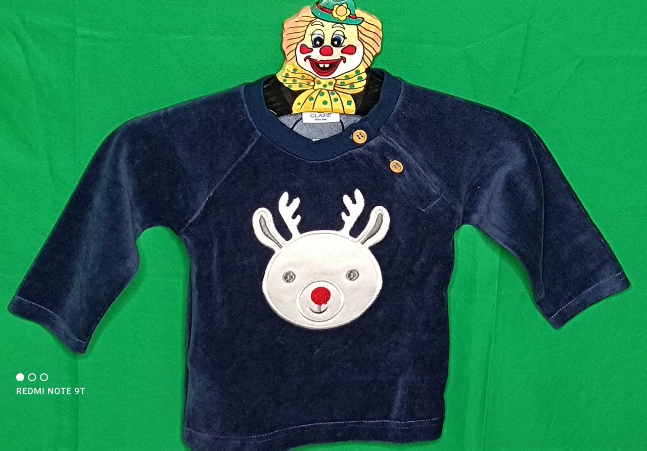 Hust and clair Fleecepullover Baby Junge navy Elch von Hust and clair