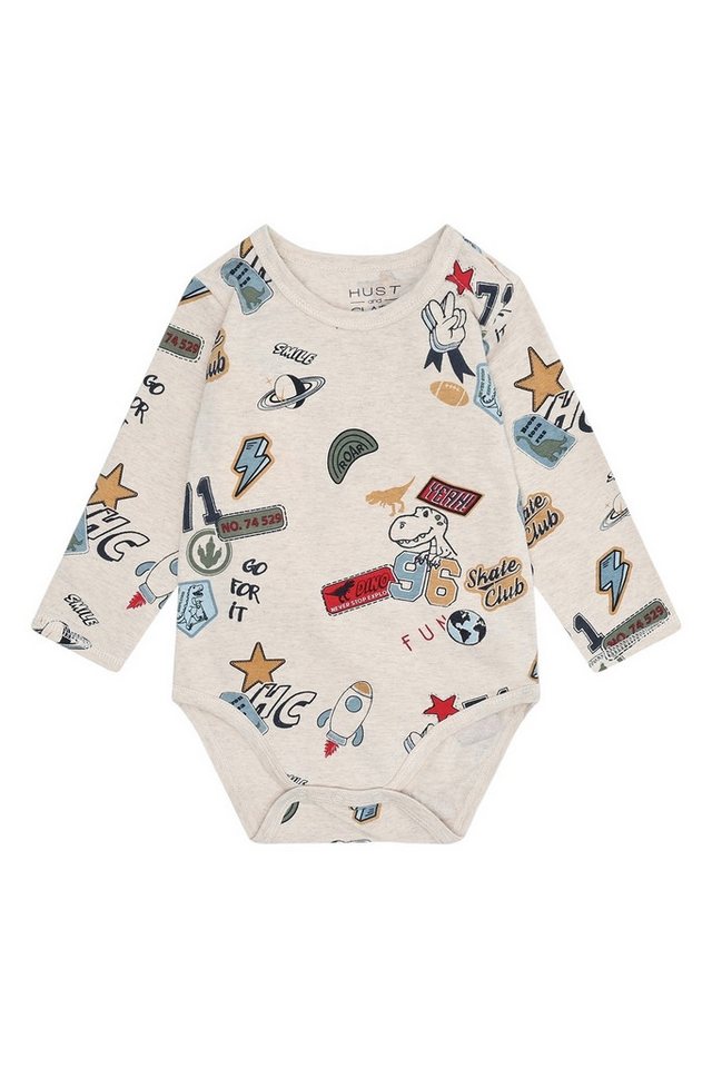 Hust & Claire Langarmbody Buster Badges (1-tlg) Hust & Claire Baby Body „Buster Badges“ Langarm, Allover-Print von Hust & Claire